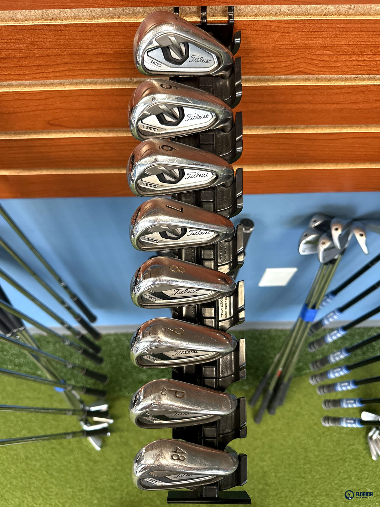 Titleist T300 Iron Set 8 Clubs 4-PW 48 AMT Red R300 Regular Flex Right Hand